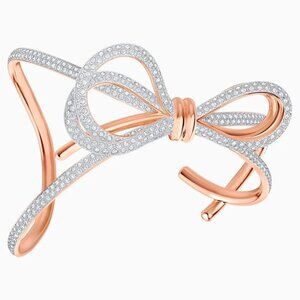 Swarovski Lifelong Bow Cuff, White, Mixed metal finish, Bracelet